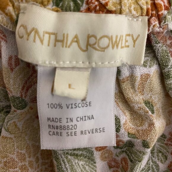 CYNTHIA ROWLEY FLORAL WRAP MIDI ASYMMETRICAL VISCOSE SKIRT - Picture 6 of 7